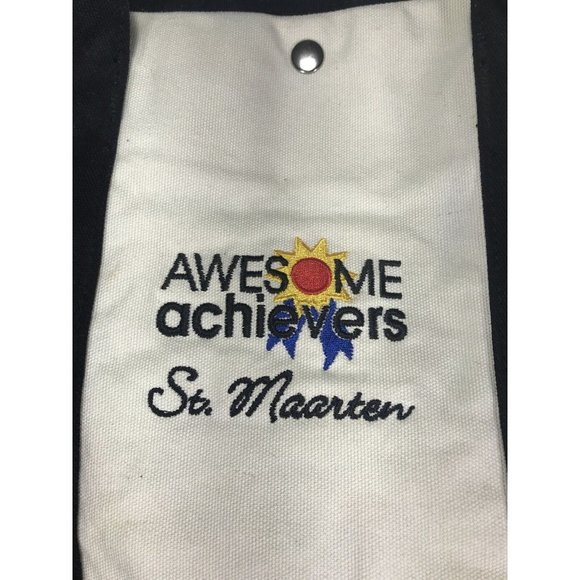 Reversible Satchel of New York Awesome Achievers St. Maarten Beige Tote Bag - Picture 3 of 12